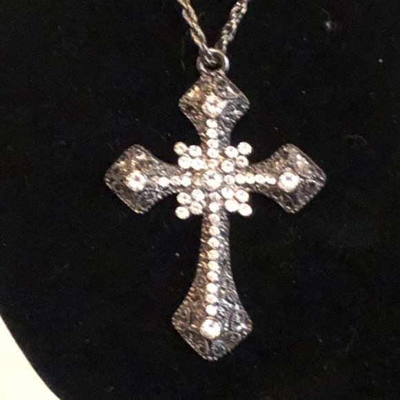 Vintage Rhinestone Cross - Picture 3 of 3